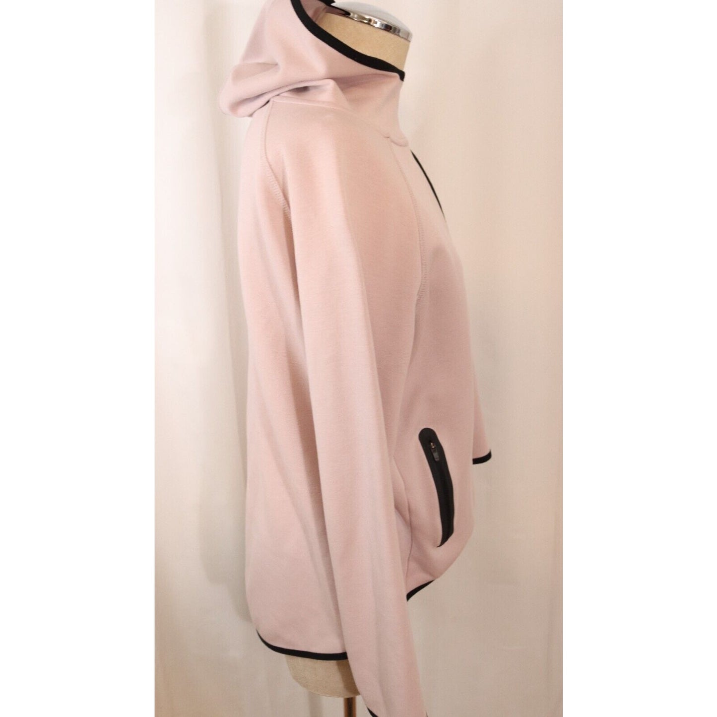 Nike Asymetical Zip Pink High Log Sweater Hoodie Size Medium