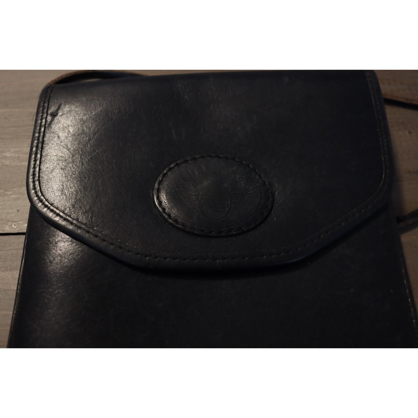 Vintage Michael Green Leather Crossbody Bag Raw Leather Inside