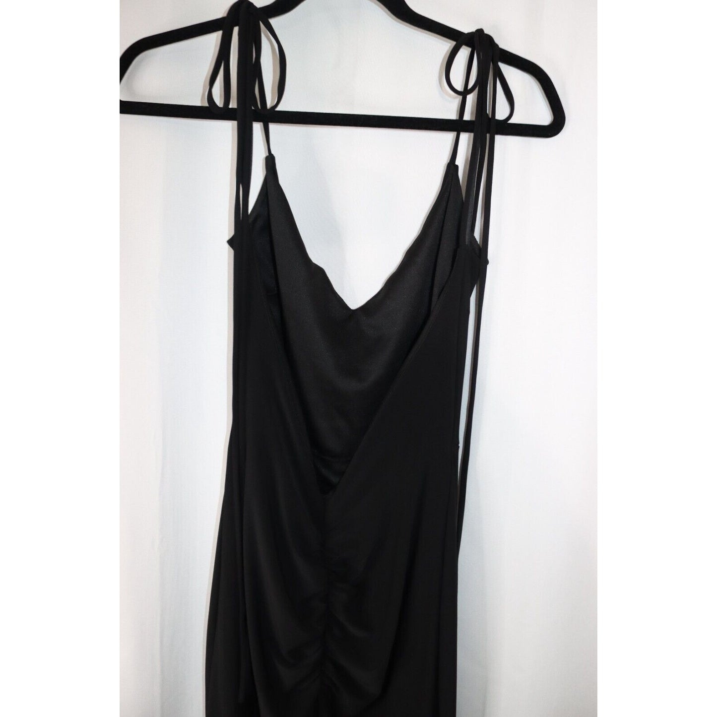 Windsor Black Dress Double Layer Size Medium Sleeveless Maxi Ruching