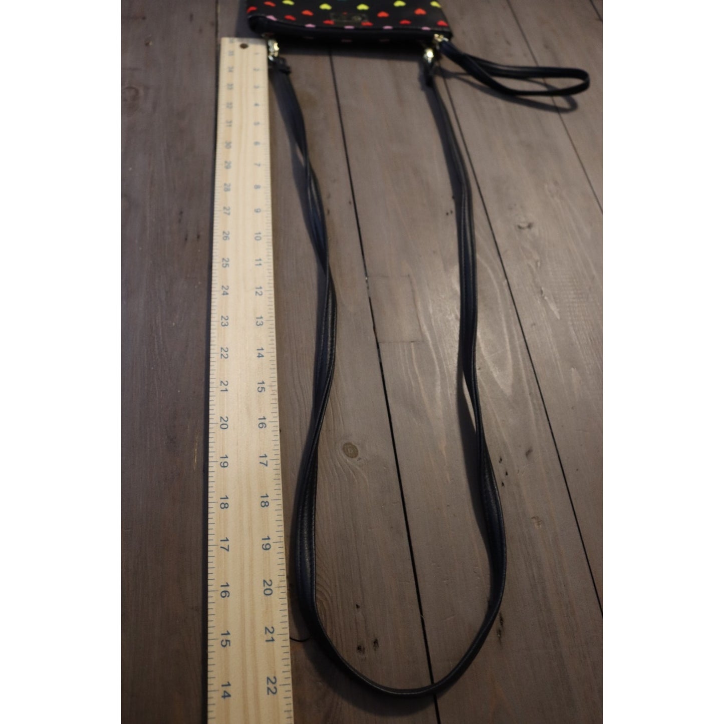 Luv Betsey by Betsey Johnson Black Rainbow Crossbody Bag Detachable Heart (31