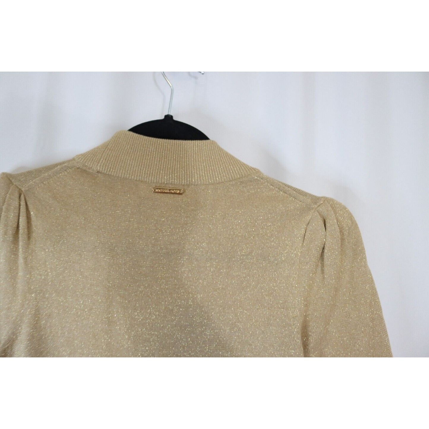 Michael Kors Golden Metallic Short Sleeve Top Size XS