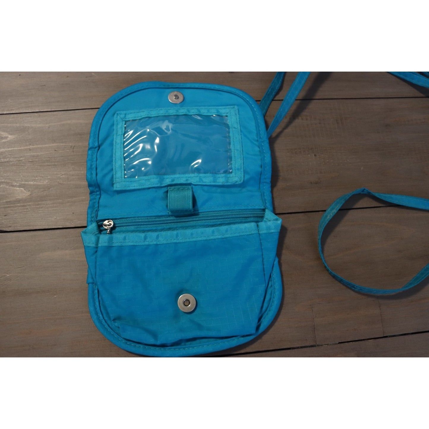 Baggallini Small Crossbody Bag Teal ID Pocket Pen Holder