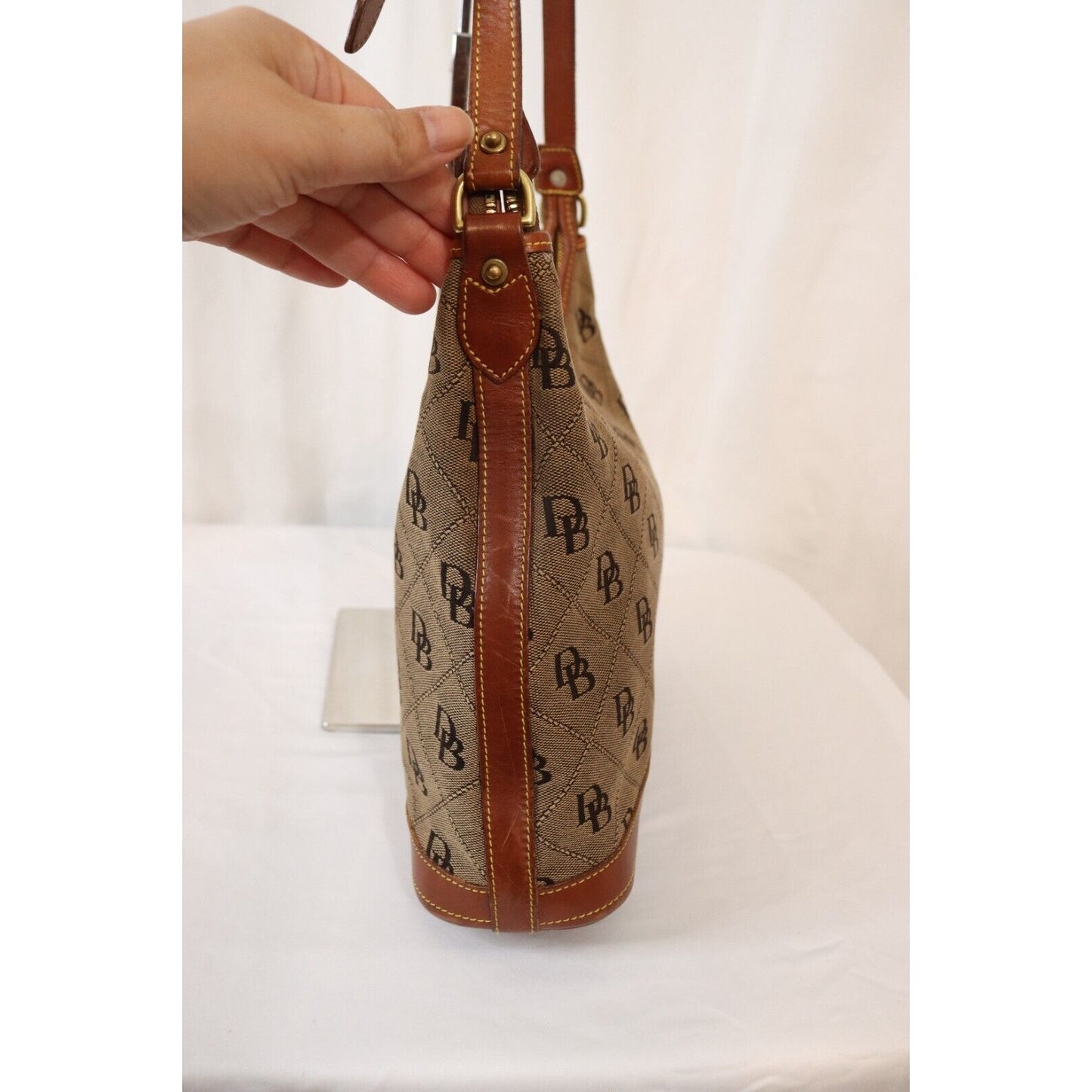 Vintage Dooney and Bourke Brown Monogram Shoulder Bag