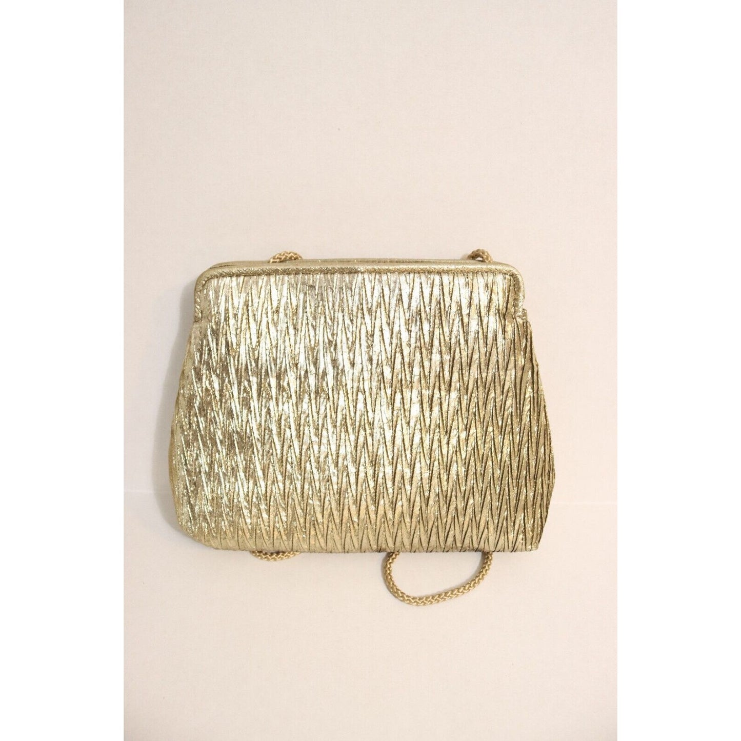 Vintage Whiting and Davis International Gold Evening Bag Fabric