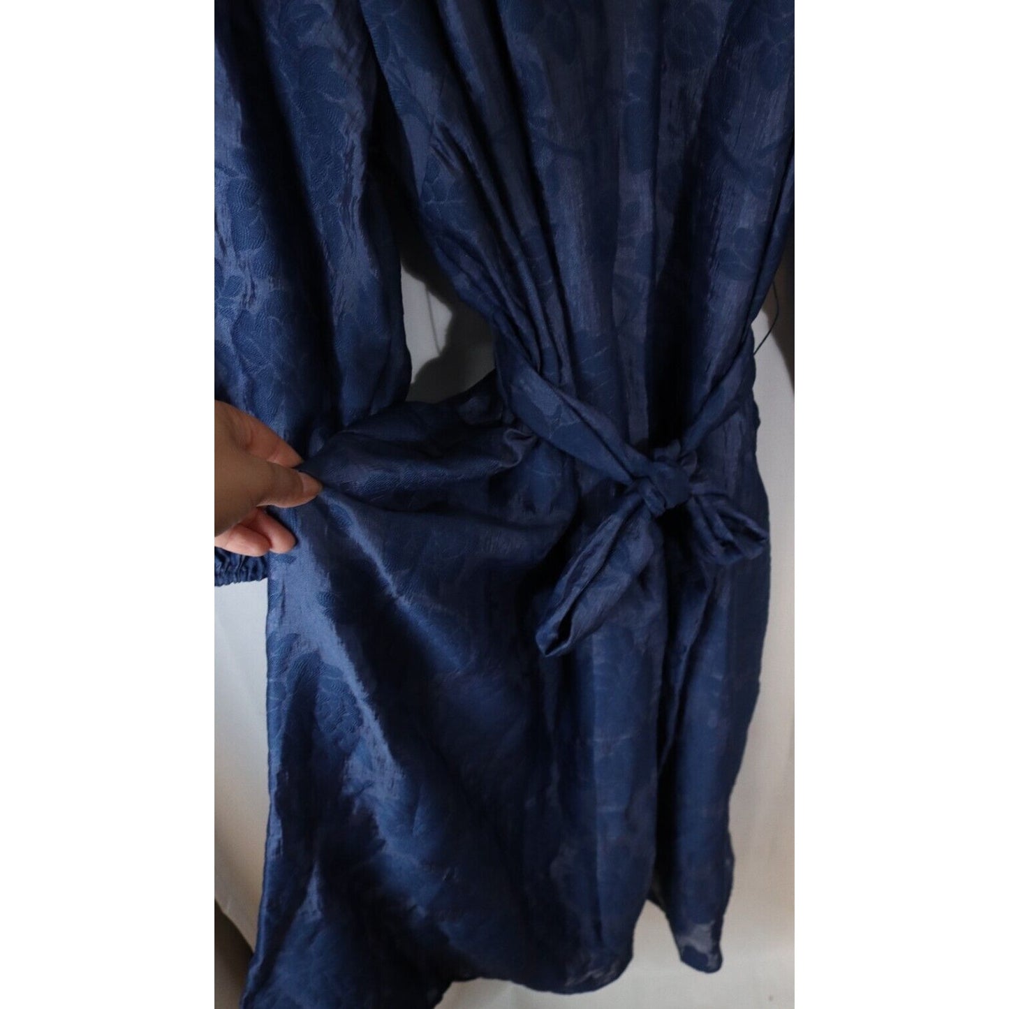 Future Collective Jenny K. Lopez Blue Puff Sleeve Midi Dress Size 2X