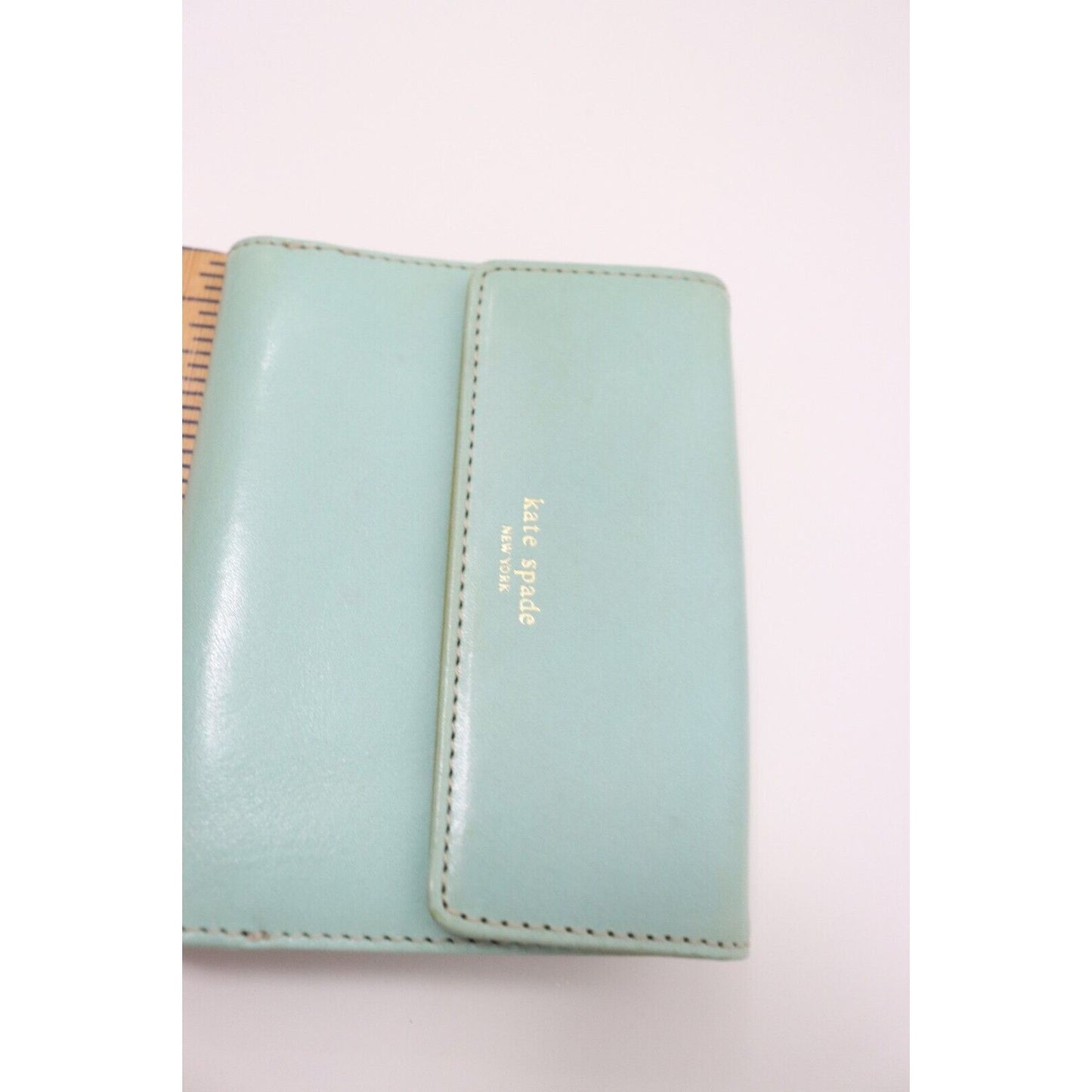 Kate Spade Teal Wallet Pool/Moss Foldable Credit Card Green Inside