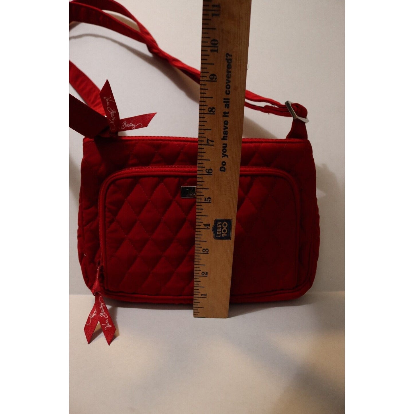 Vera Bradley Red Cotton Zip Hipster Crossbody Purse Shoulder Bag Quilt