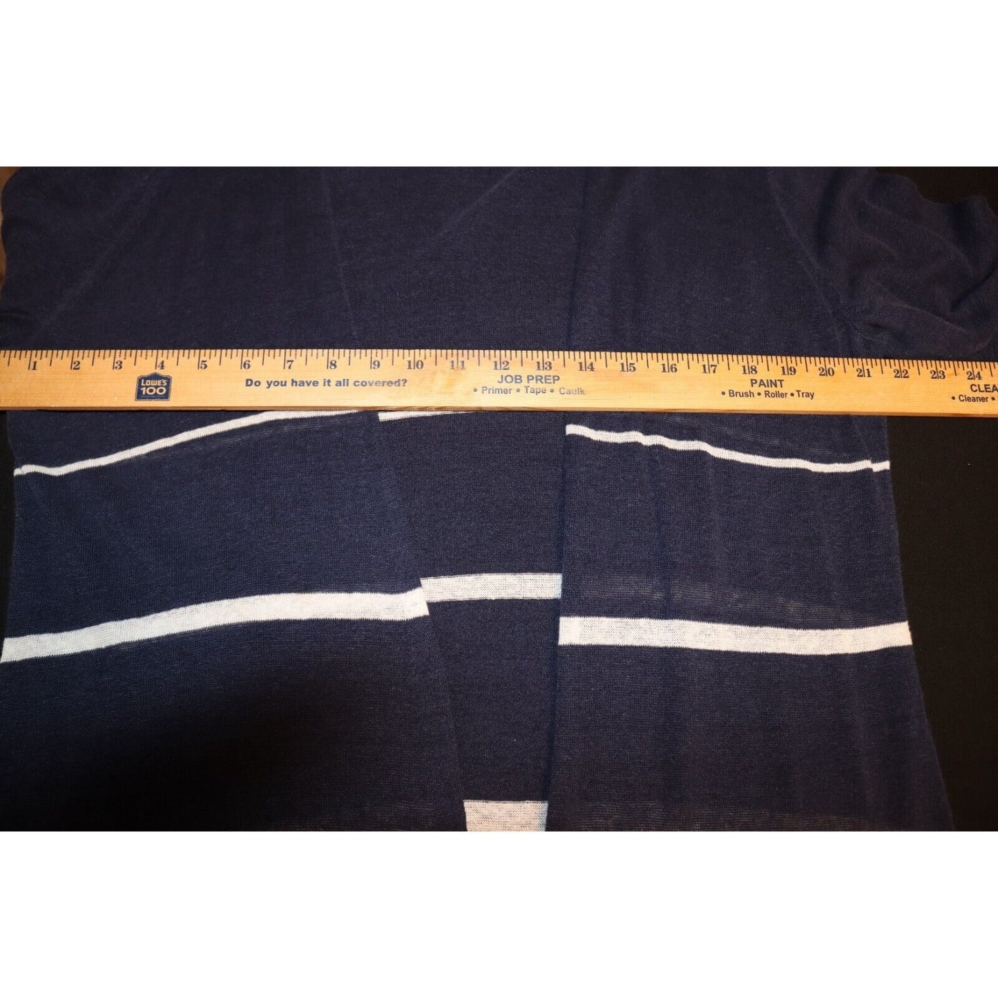 Chico's Linen/Rayon Duster Blue and White Large Stripes Size 3/XL