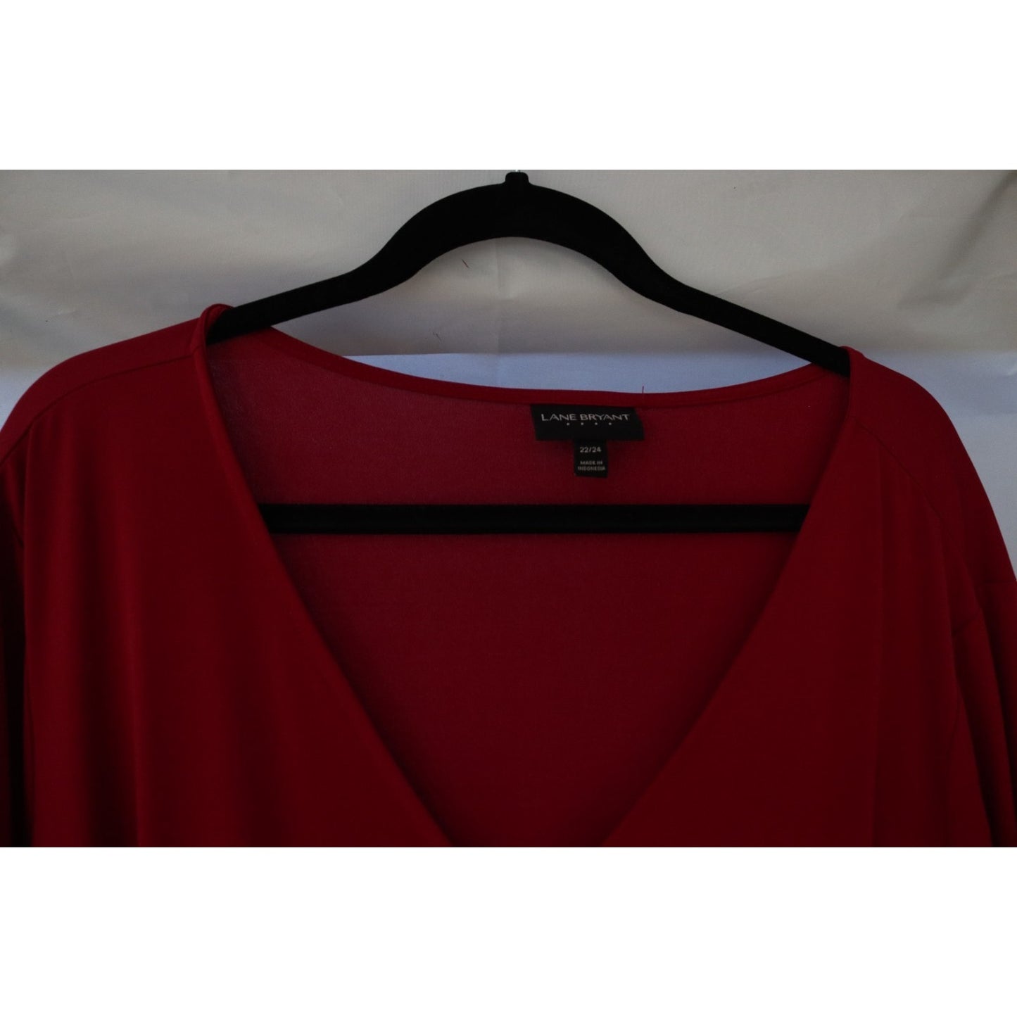 Lane Bryant Red Faux Wrap Dress Size 22/24 High Low Long Sleeve