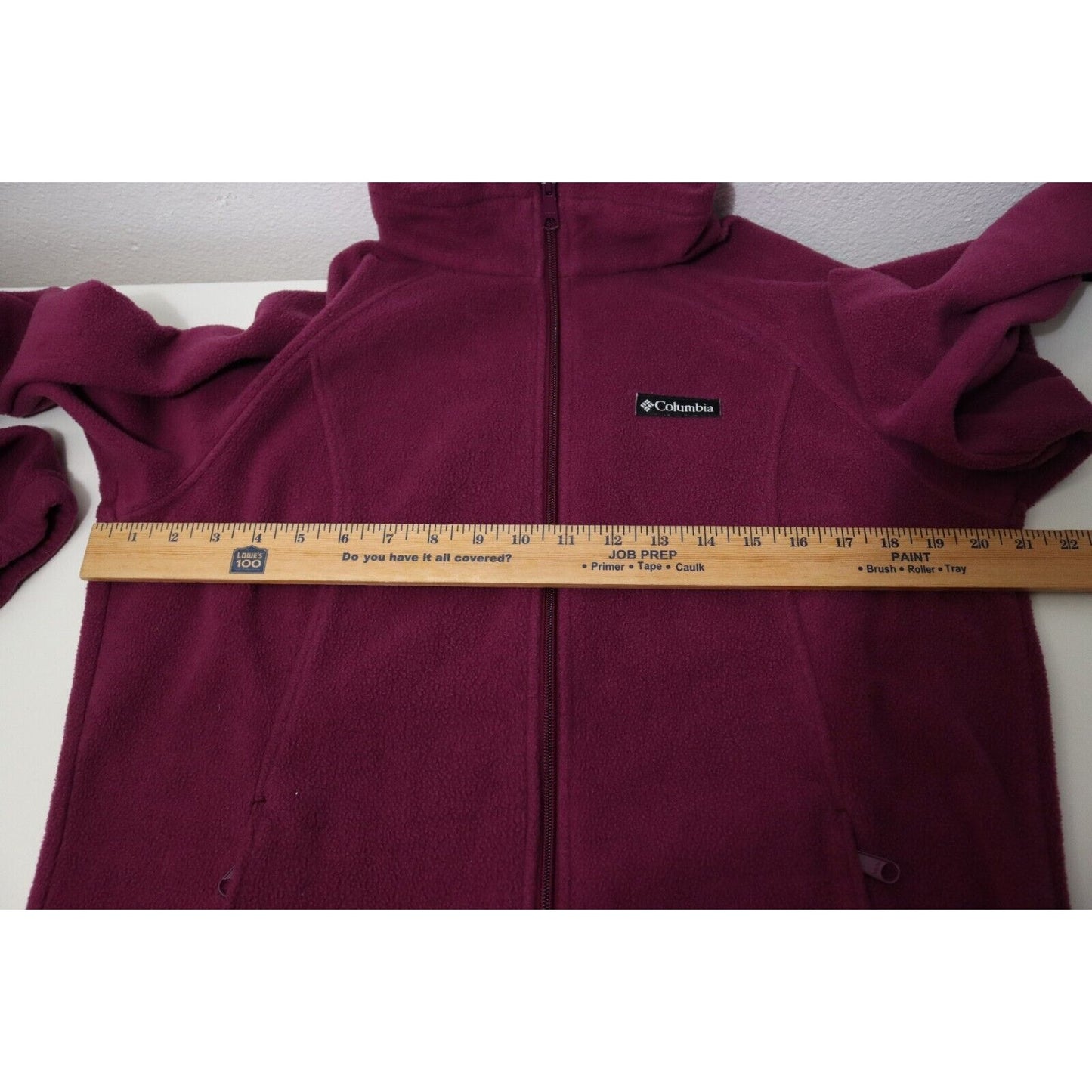 Columbia Purple Full Zip Fleece Sweater Size Large Pockets