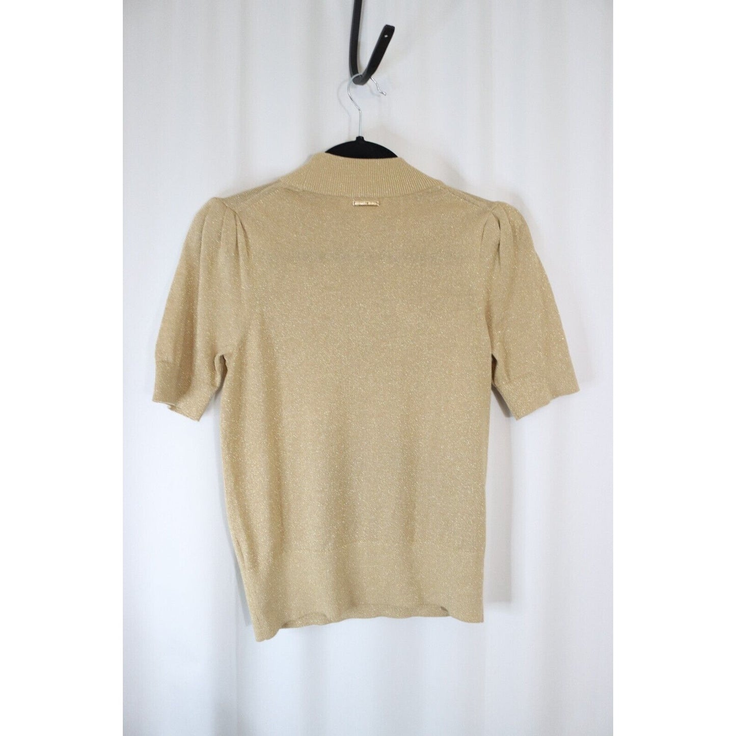 Michael Kors Golden Metallic Short Sleeve Top Size XS