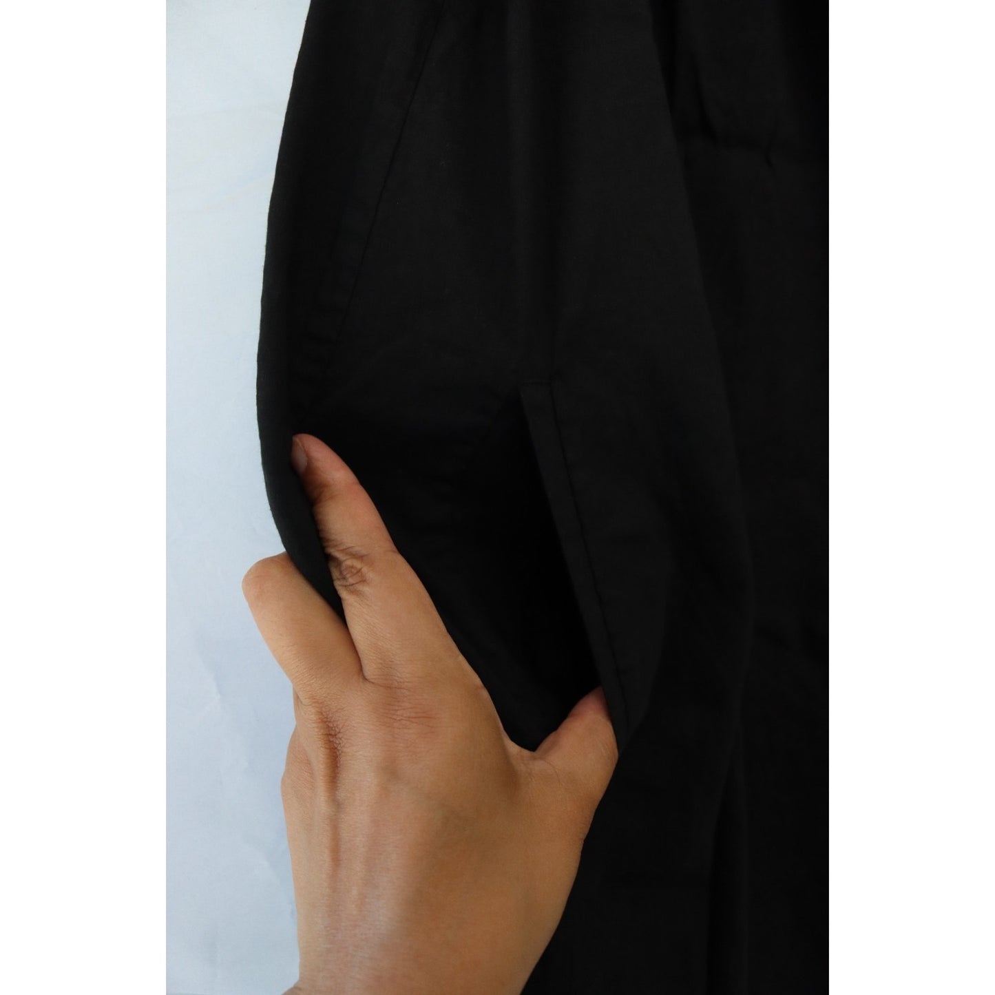 Theory Black Dress Size 6 Linen Blend Pockets Short Sleeve