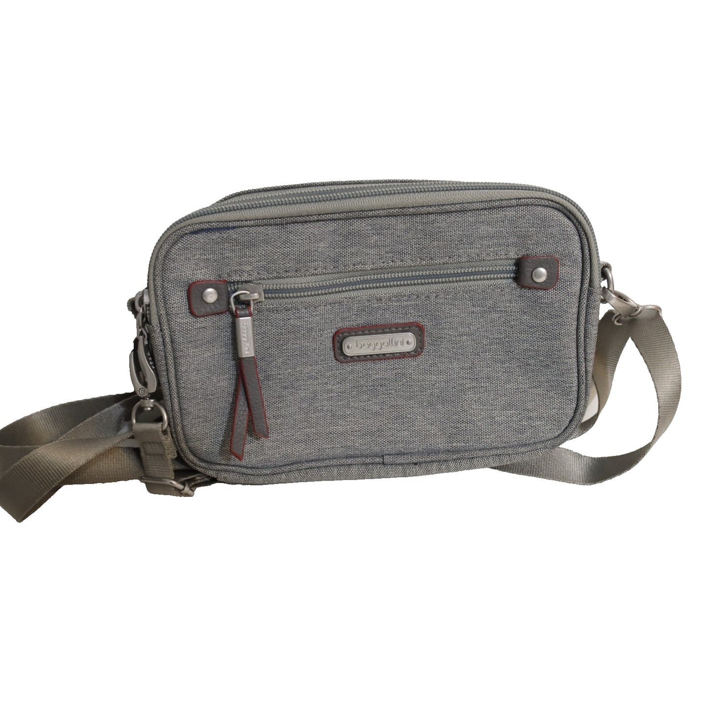 Baggallini Grey Crossbody Bag Rectangle Canvas