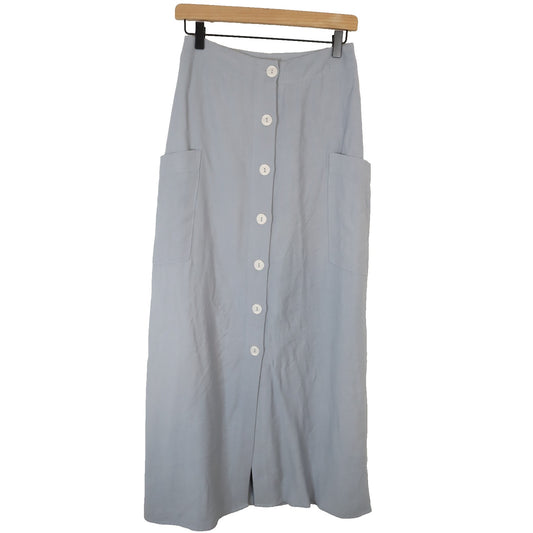 Promesa Small Maxi Skirt Button Down Slit Rayon Polyester