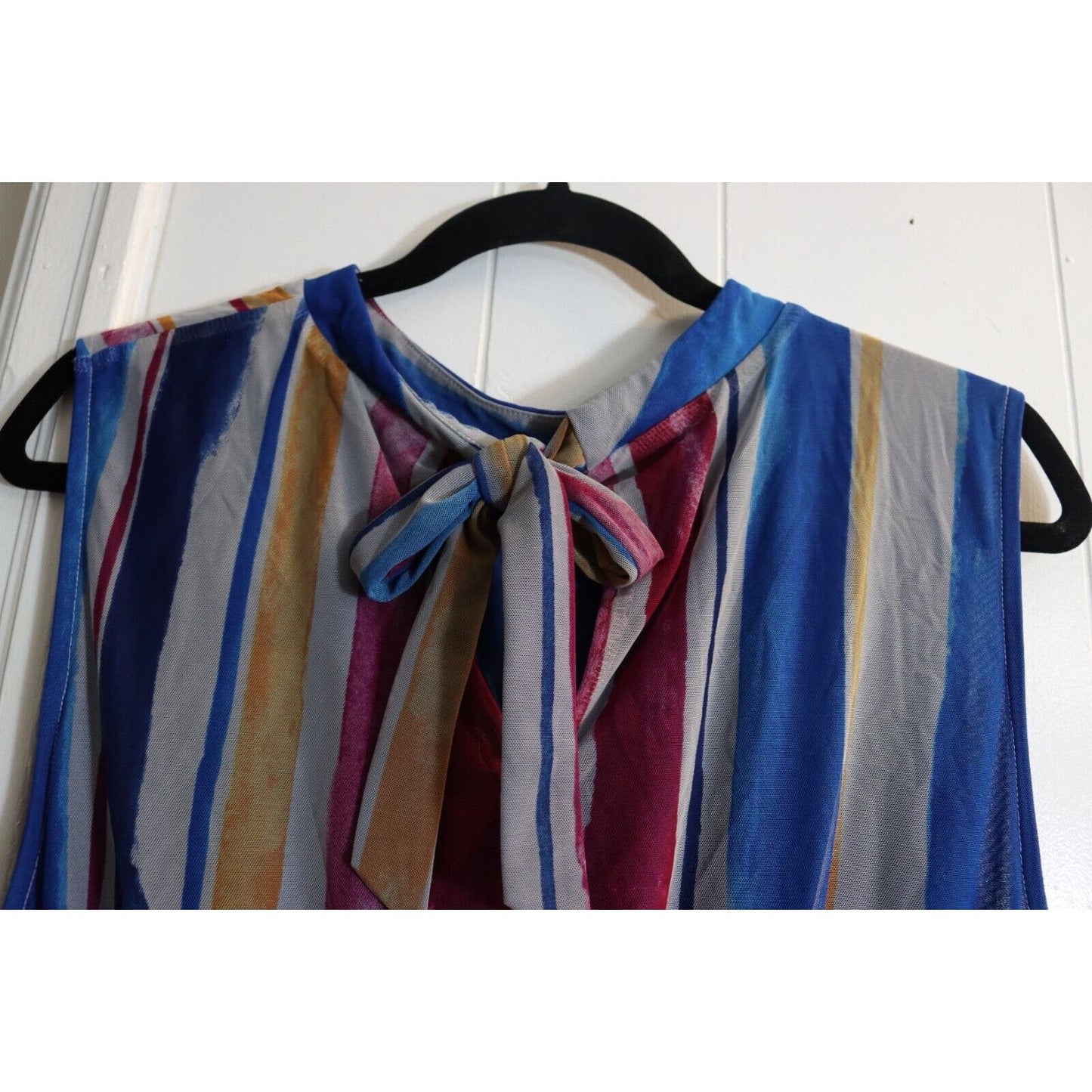Leota Antropologie Stripe Dress Sleeveless Tie