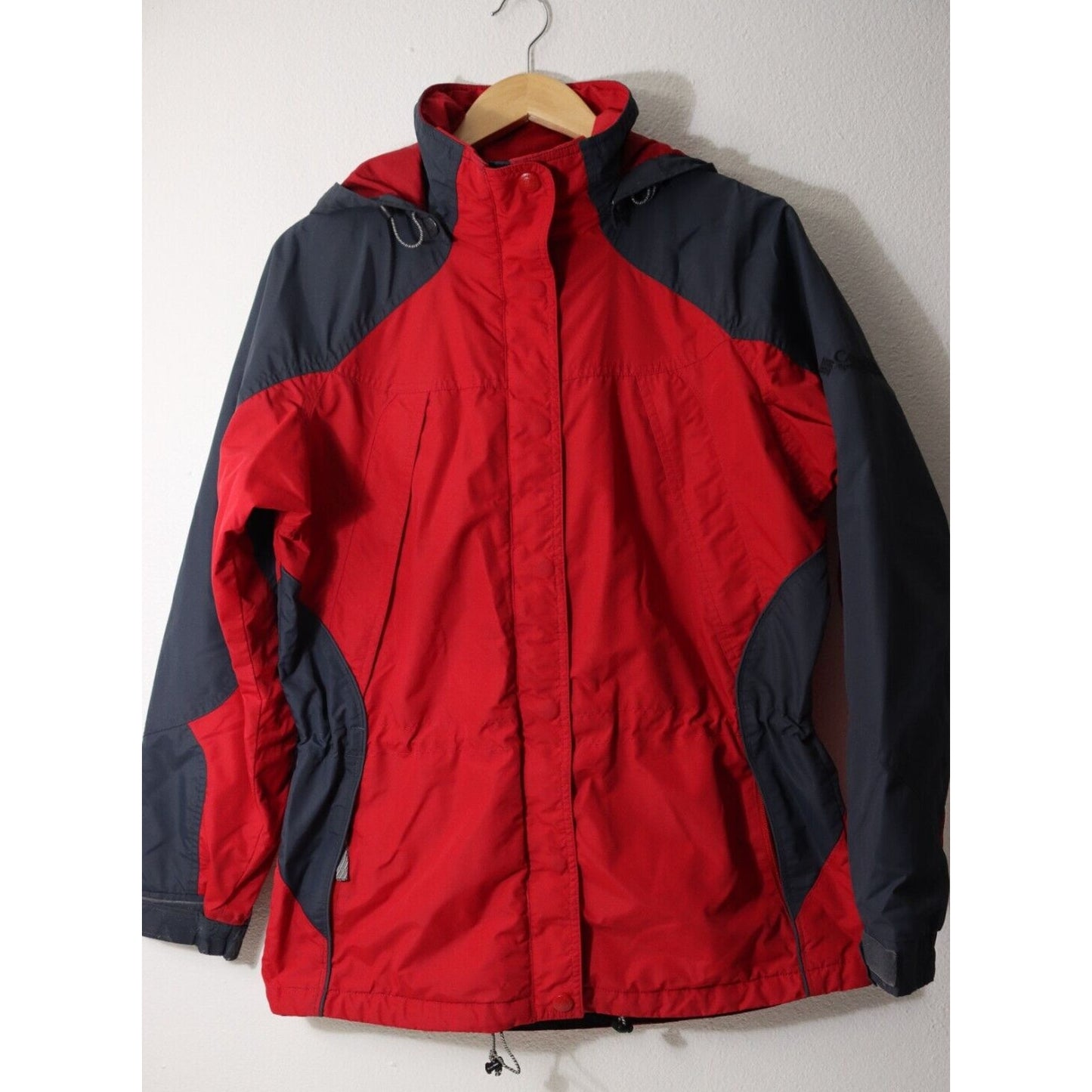 Columbia Windbreaker Red and Black Detachable Hoodie Size Medium