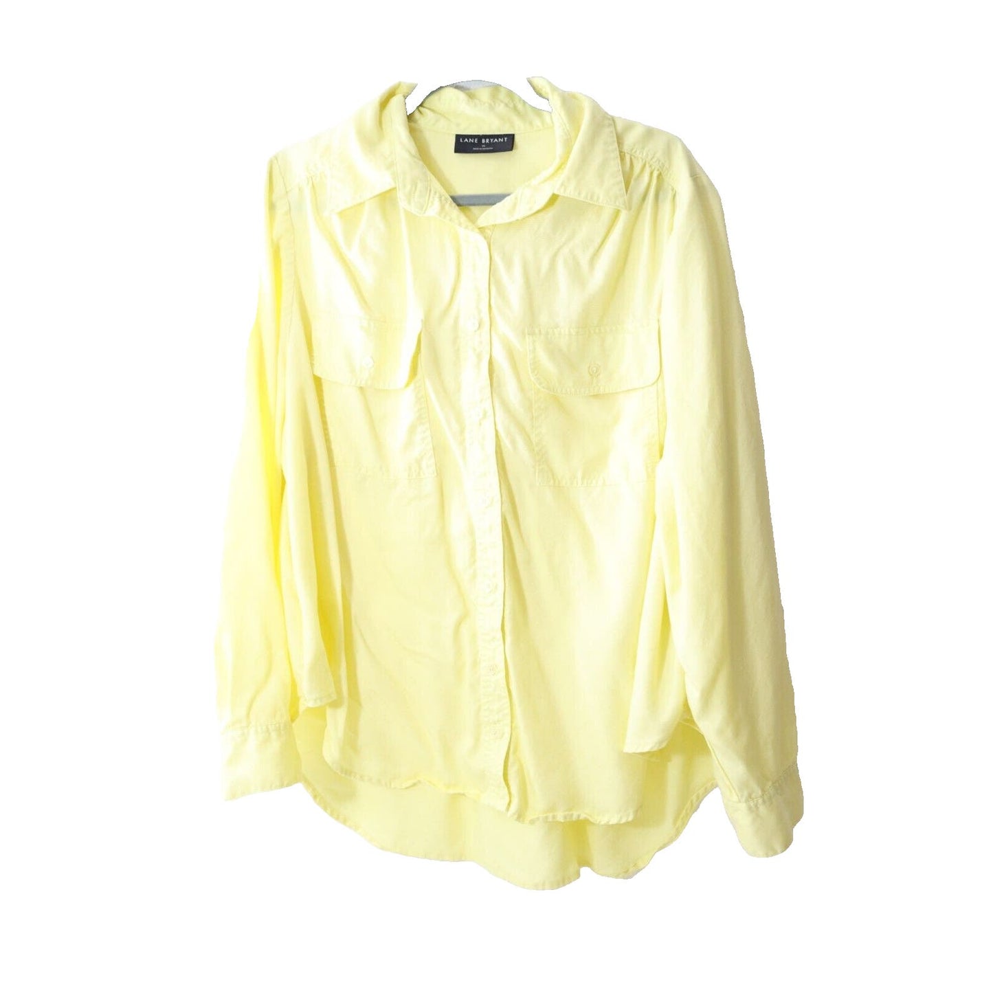 Lane Bryant Yellow Button Down Long Sleeve Top Size 20