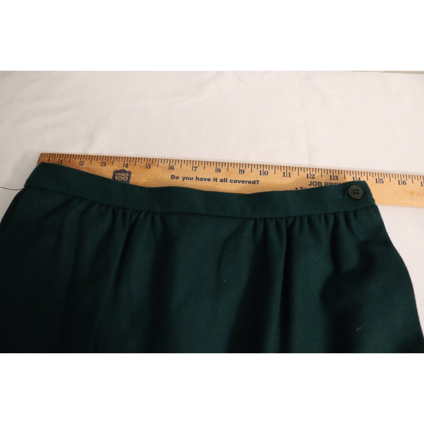 Pendleton Green Wool Skirt Size 10 Lined Button Closure No Stretch