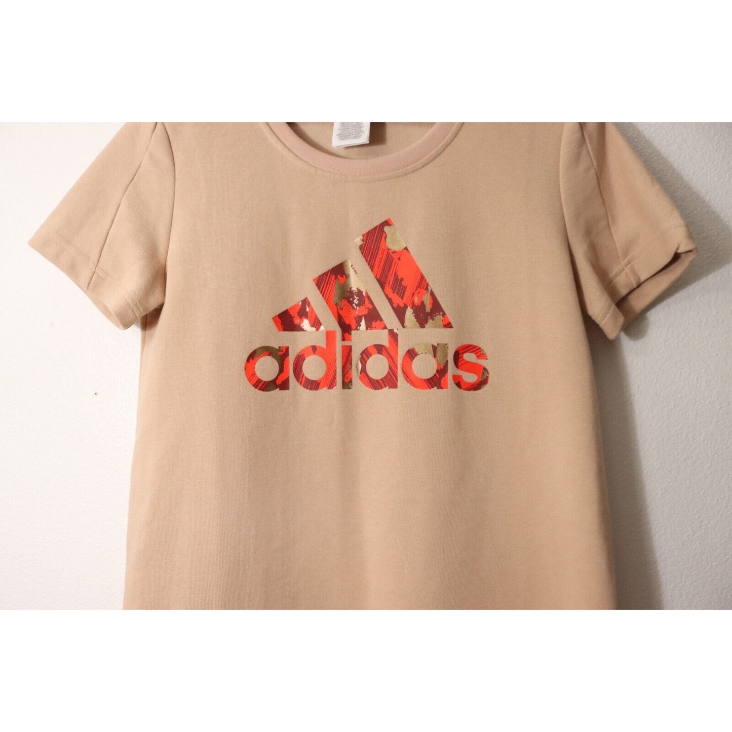 Adidas Light Brown Sweater Dress Short Sleeve Small