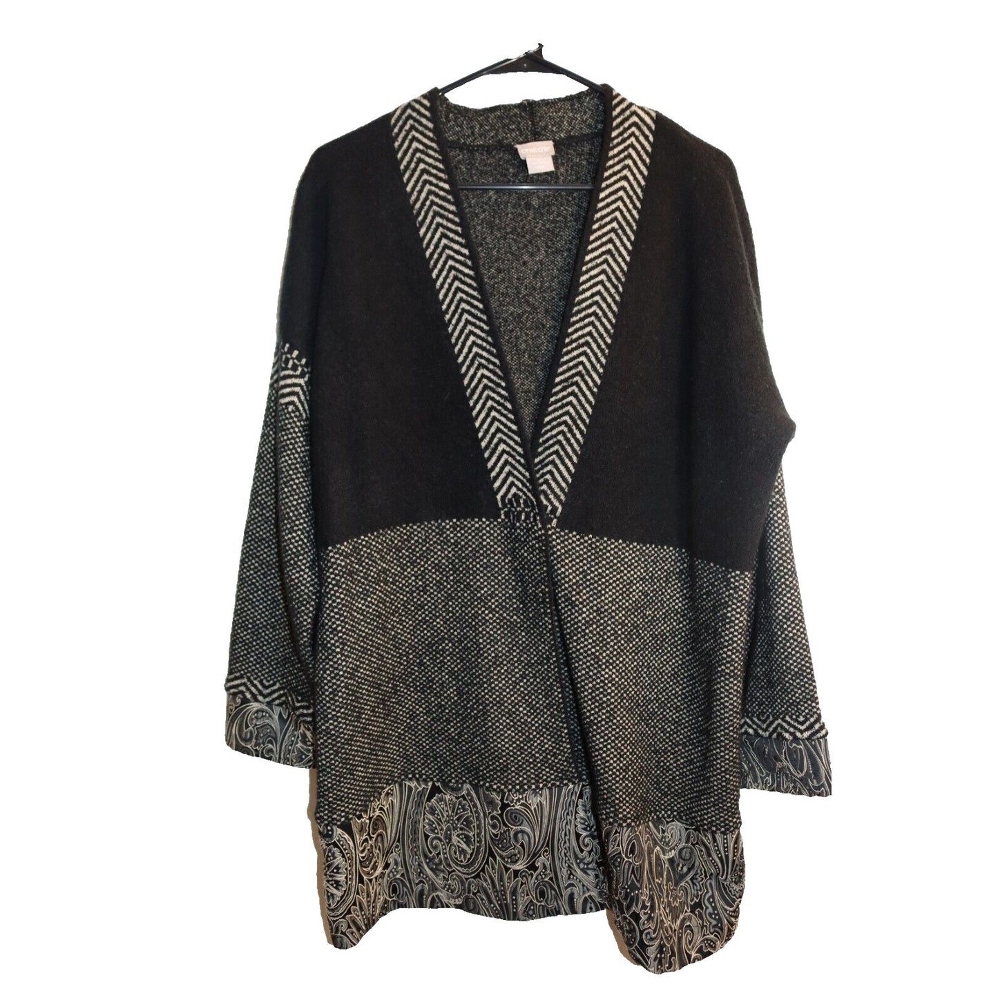 Chico Cardigan Size 2/L Black Grey