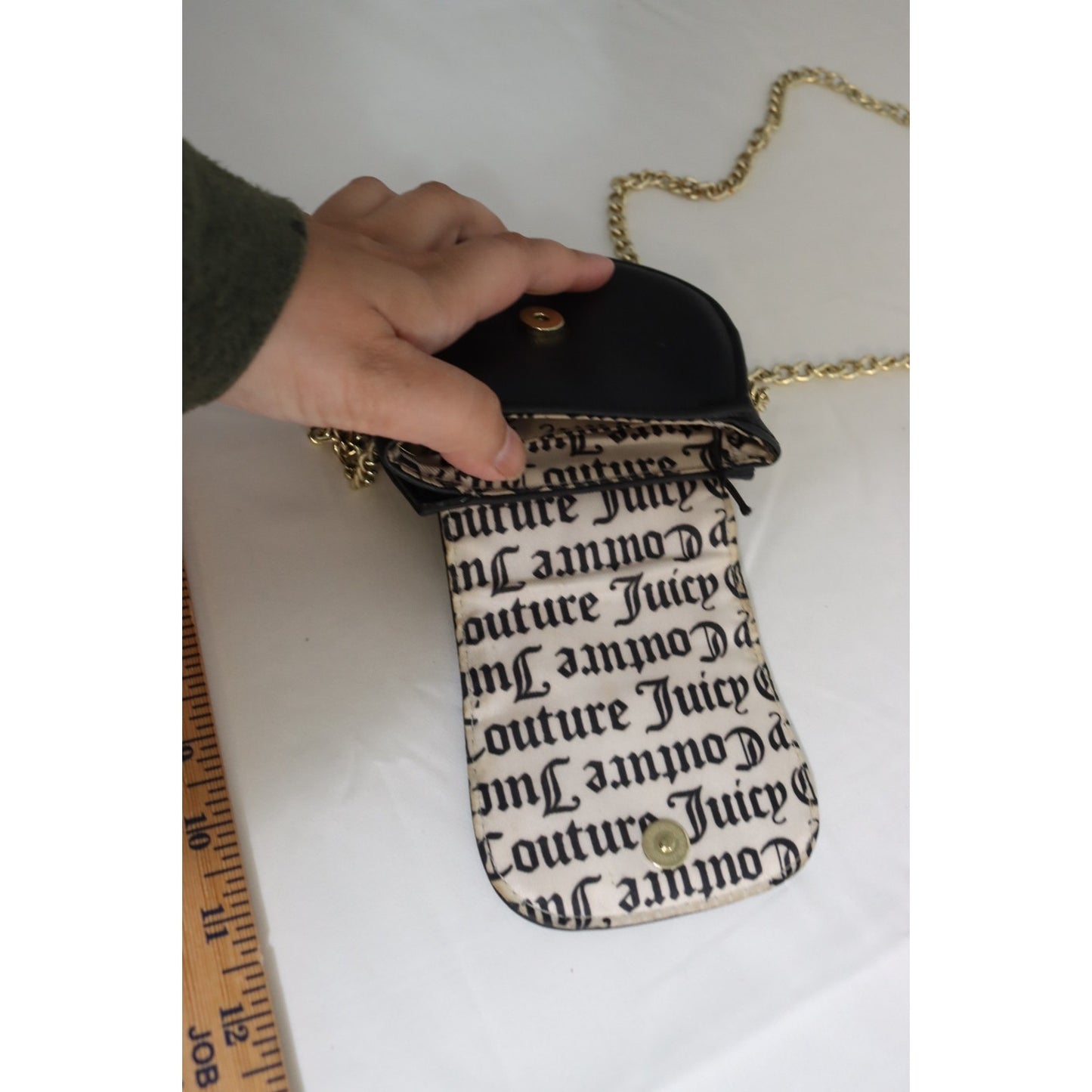 Juicy Couture Crossbody Bag Black Gold Hardware