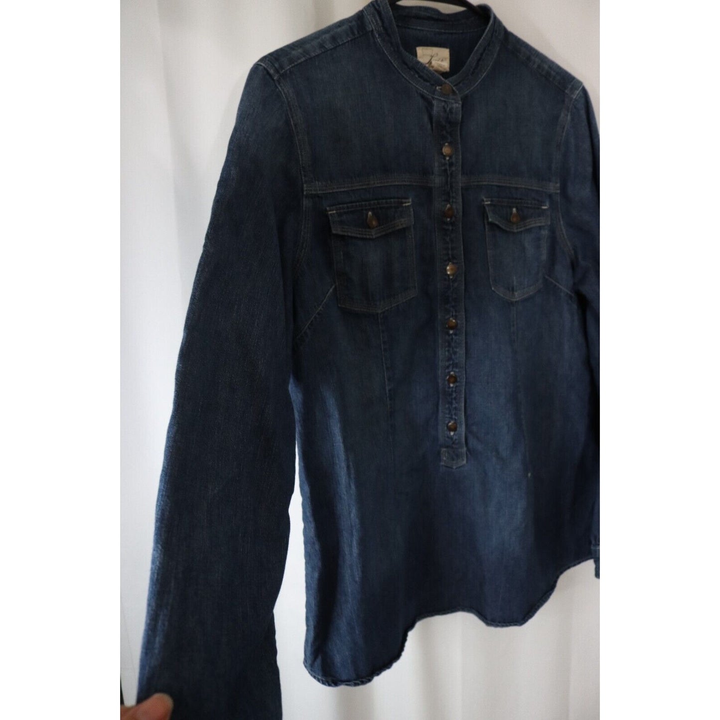 Levi's Cotton Button Size XL Blue Long Sleeve Pockets