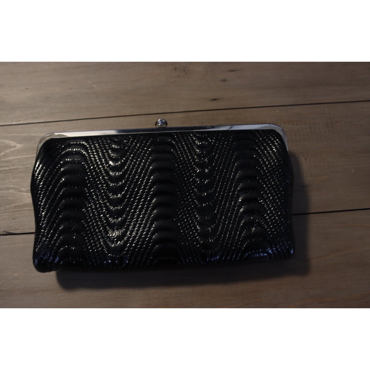 Hobo International Black Patent Leather Double Kiss Lock