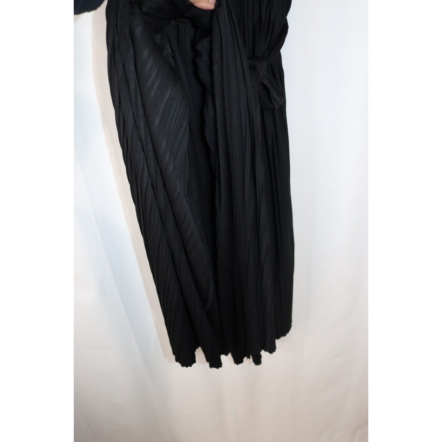 Mama H&M Maternity Black Dress Faux Wrap Belted Size Small