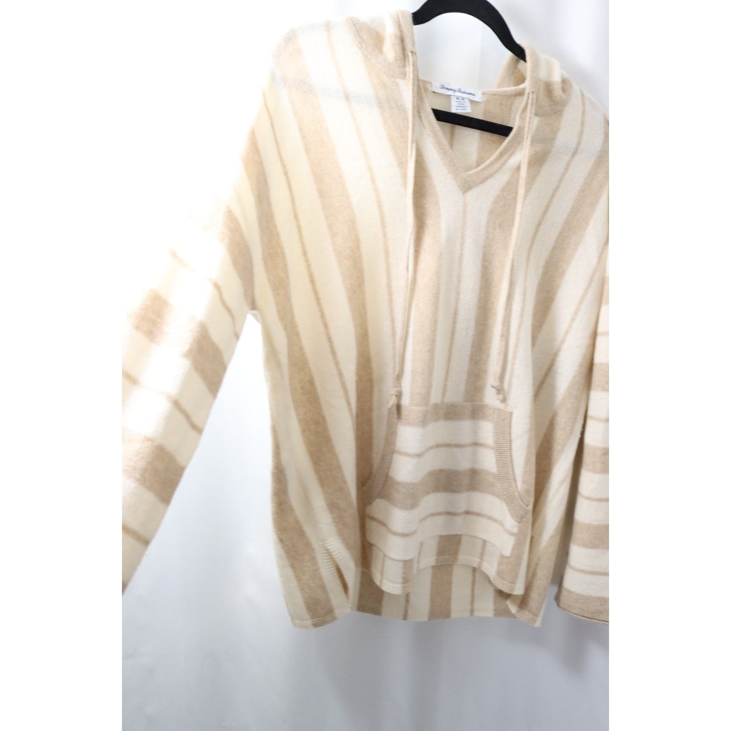 Tommy Bahama Medium Wool/Cashmere V Neck Long Sleeve Hoodie Lightweight