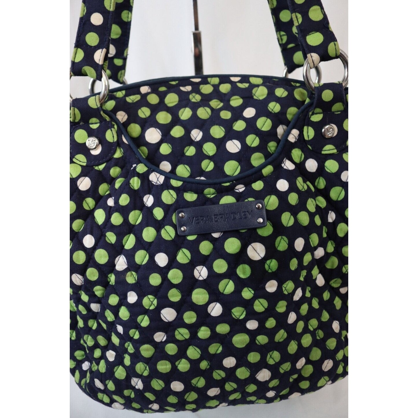 Vera Bradley Blue with Green/White Polka Dot Purse Shoulder Bag