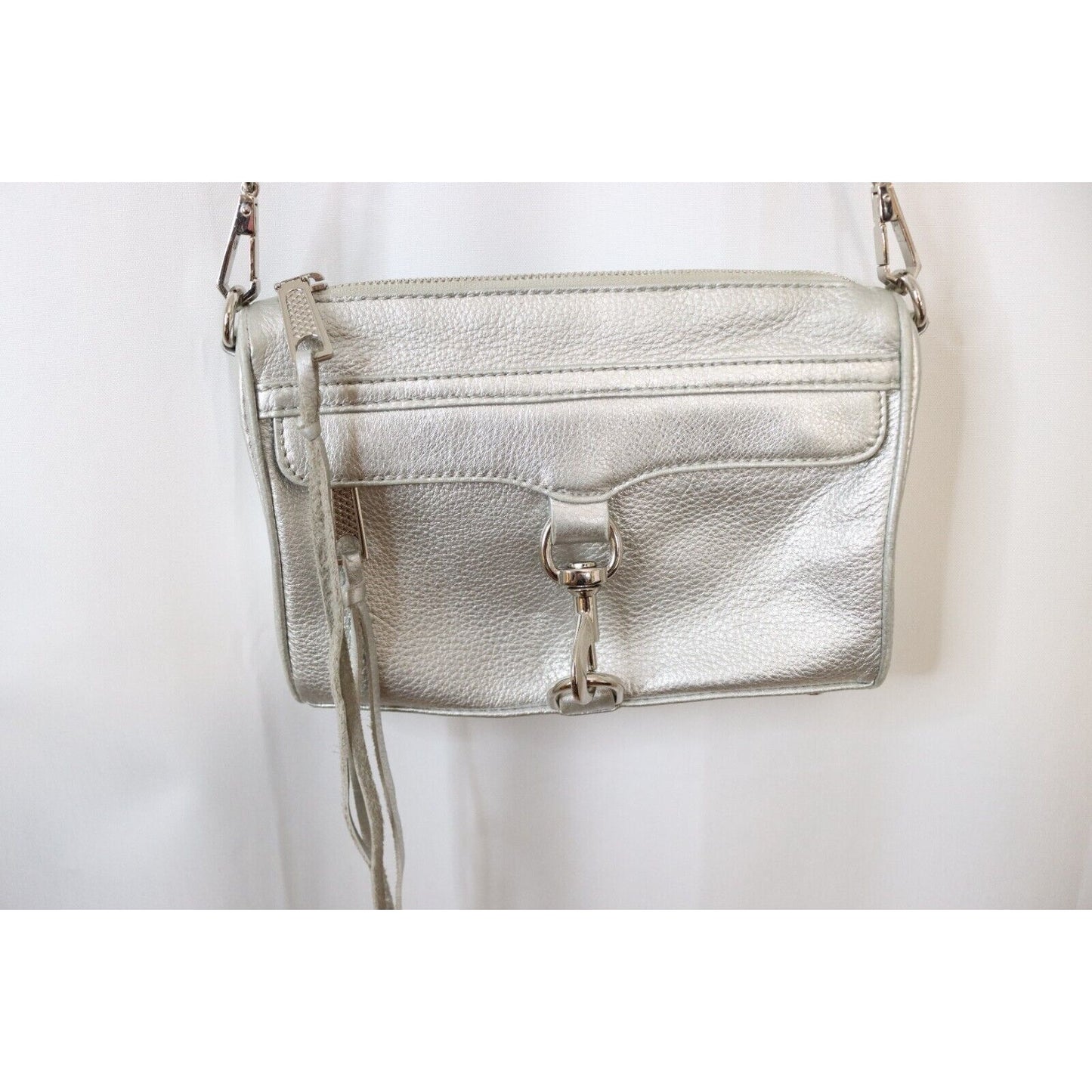 Rebecca Minkoff Silver Leather Chain and Leather Crossbody Strap