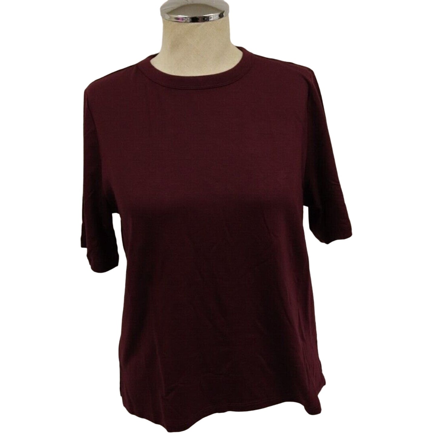 NWT Athleta Nighttime Bliss Sleep Tee Shirt Top Size XXS Women's Burgundy Red