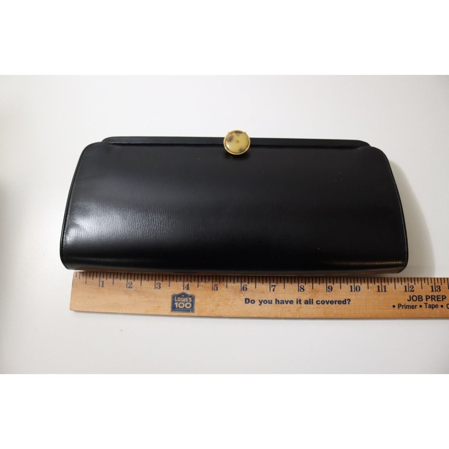 Vintage Milch Black Clutch Handbag Leather