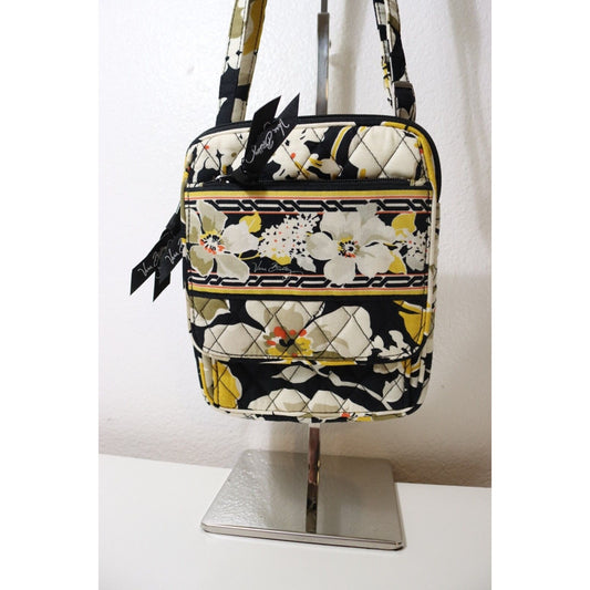 Vera Bradley Dogwood Crossbody Hipster Shoulder Bag Handbag Yellow Black White