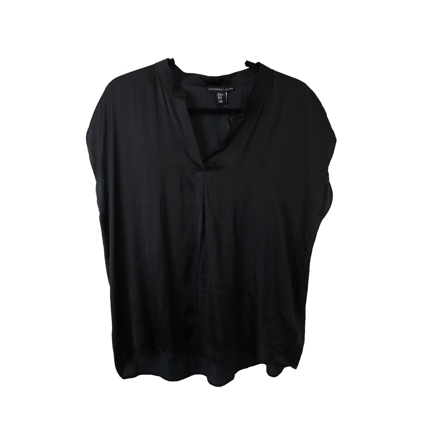 Sincerley Jules Size XL Black Polyster V Neck Lightweight