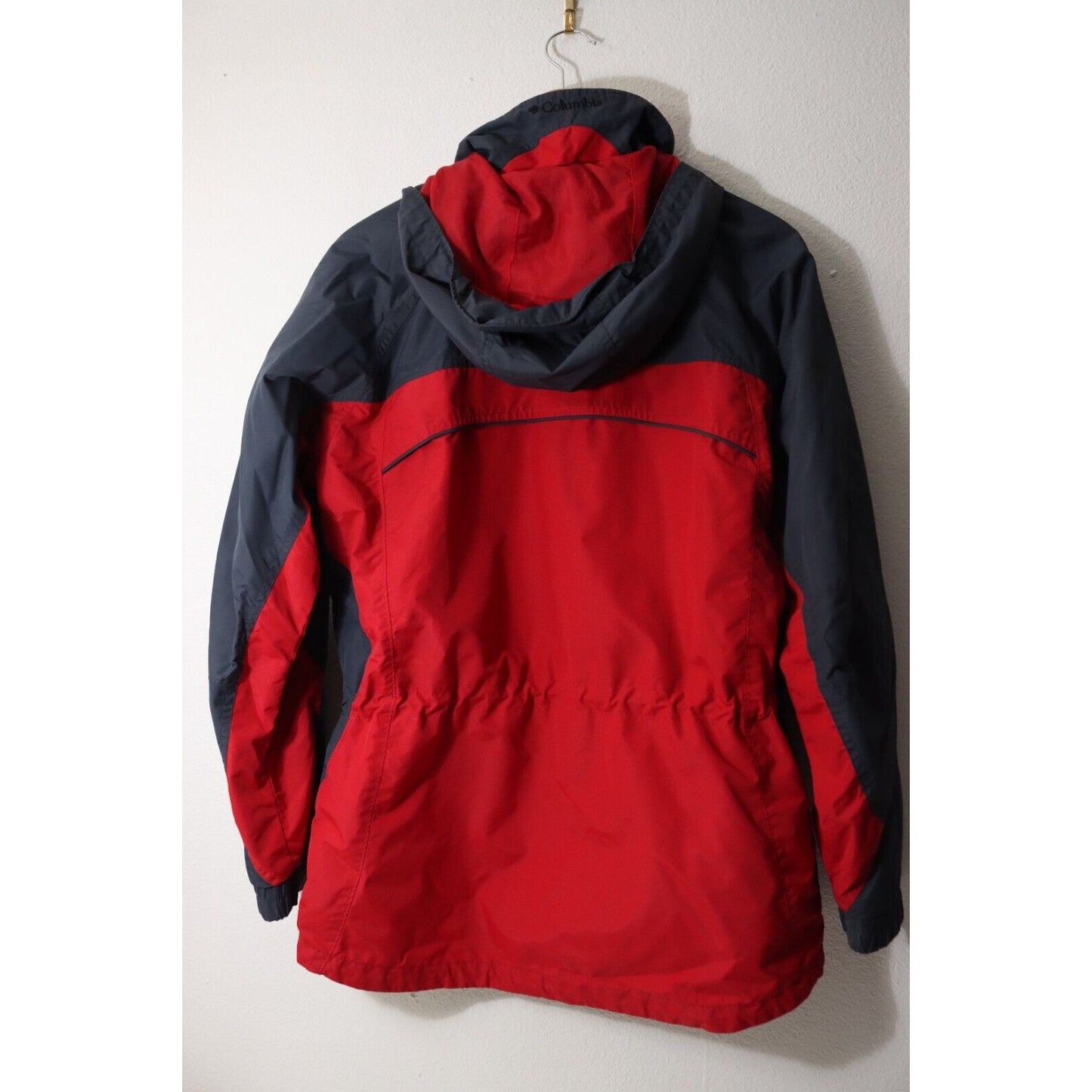 Columbia Windbreaker Red and Black Detachable Hoodie Size Medium