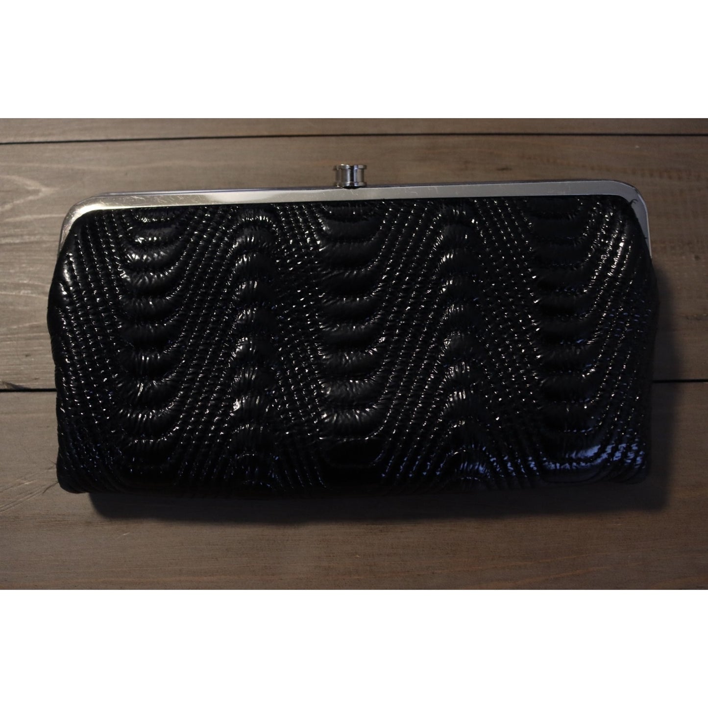 Hobo International Black Patent Leather Double Kiss Lock