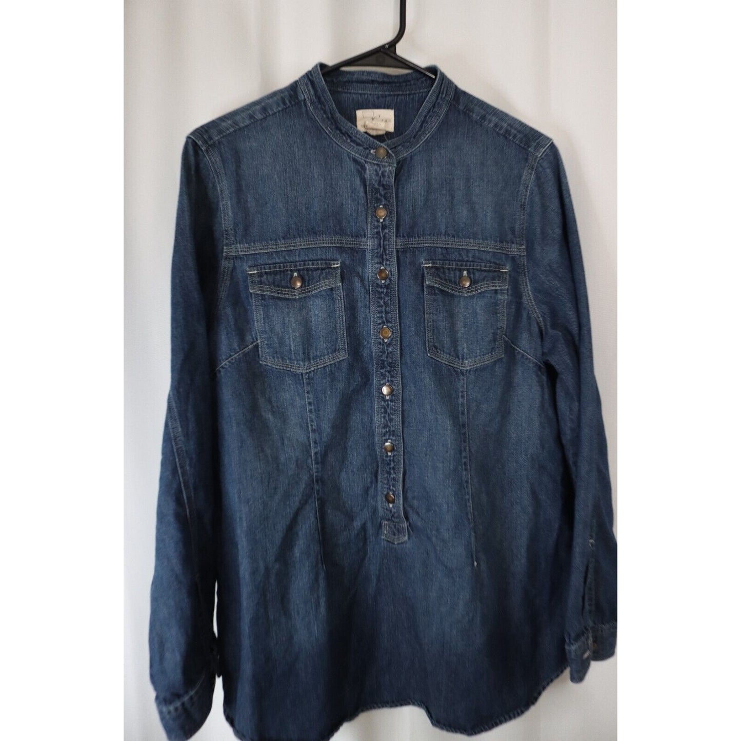 Levi's Cotton Button Size XL Blue Long Sleeve Pockets