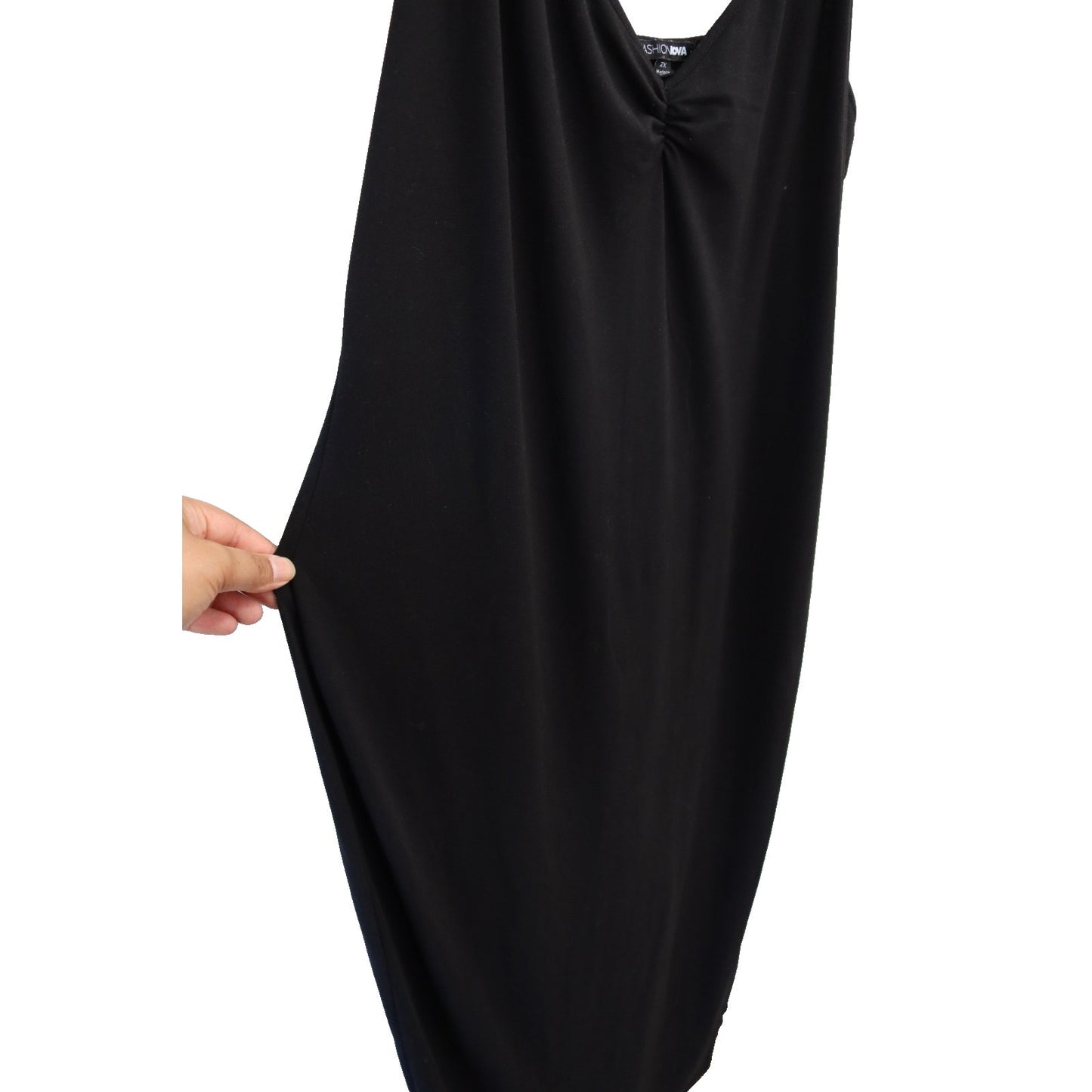 Fashion Nova Black Maxi Dress Sleeveless Size 2X Bodycon Polyester Spandex