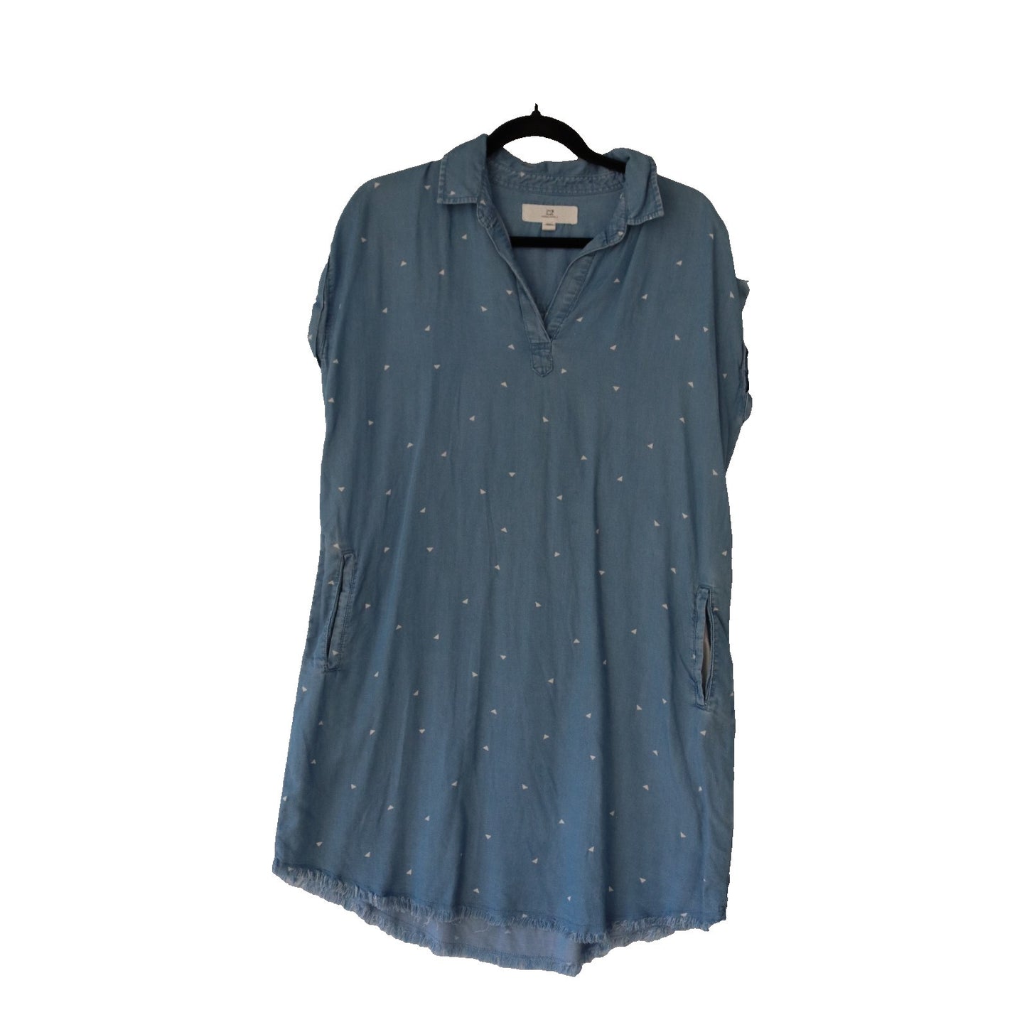 Thread and Supply Light Denim Dress Size Small Tencel/lycoll Short Sleeve Pocket