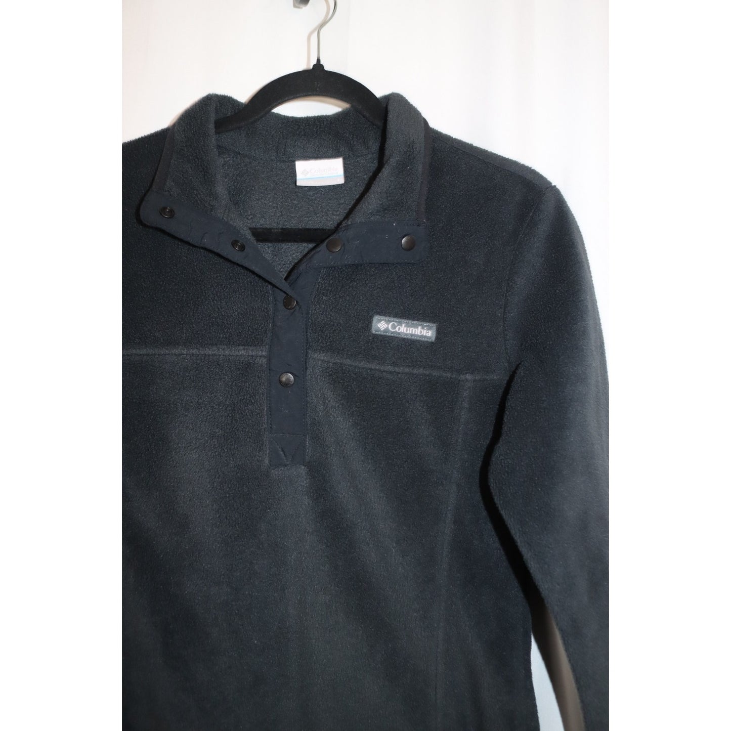 Columbia Small Button Fleece Long Sleeve Pullover Black