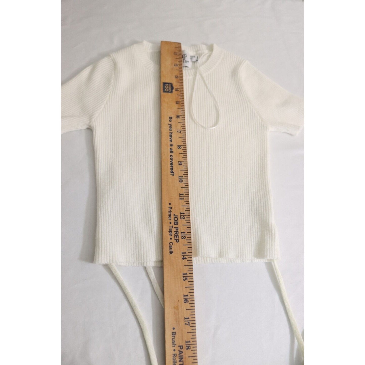 Princess Polly White Cropped Short Sleeve Top Size 4