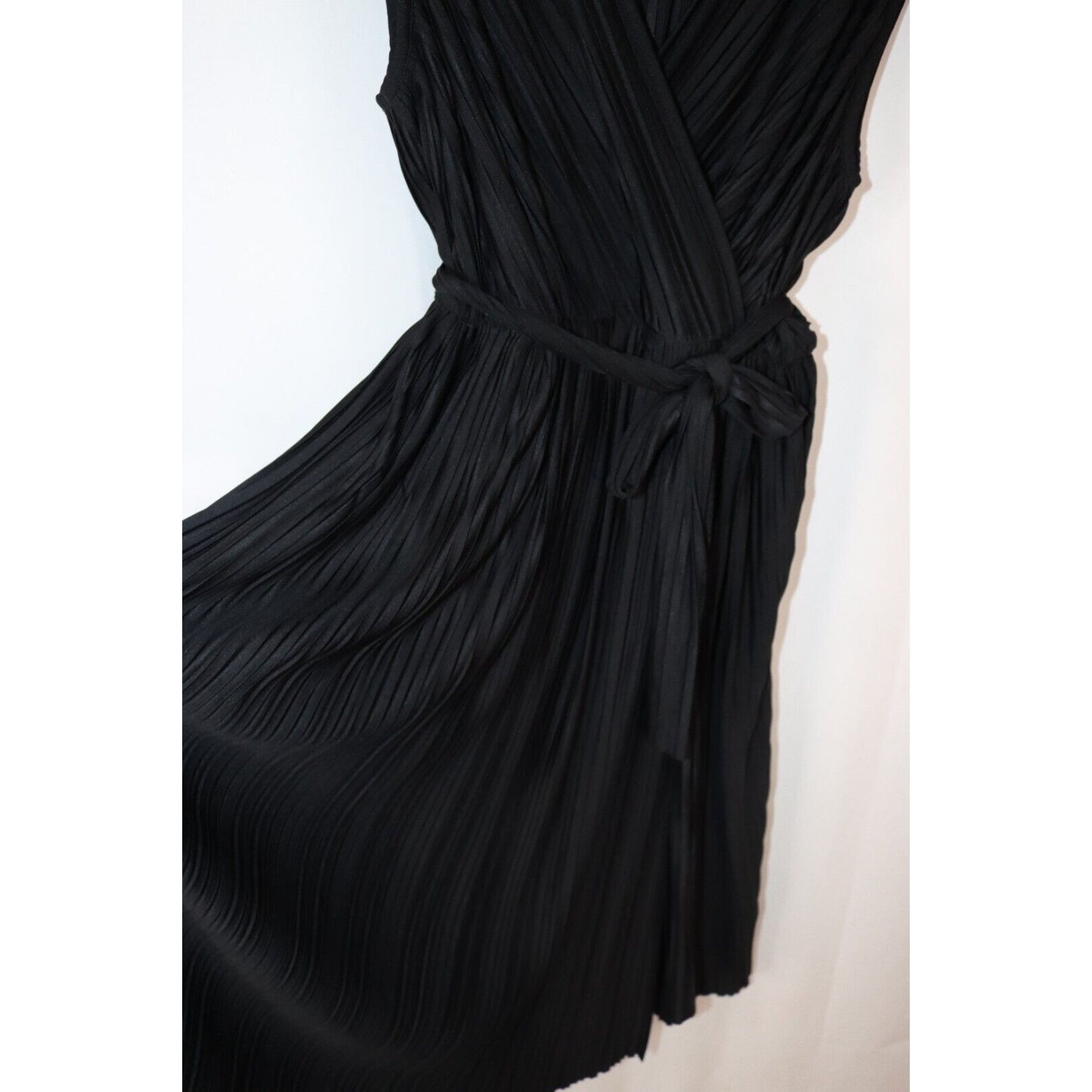 Mama H&M Maternity Black Dress Faux Wrap Belted Size Small