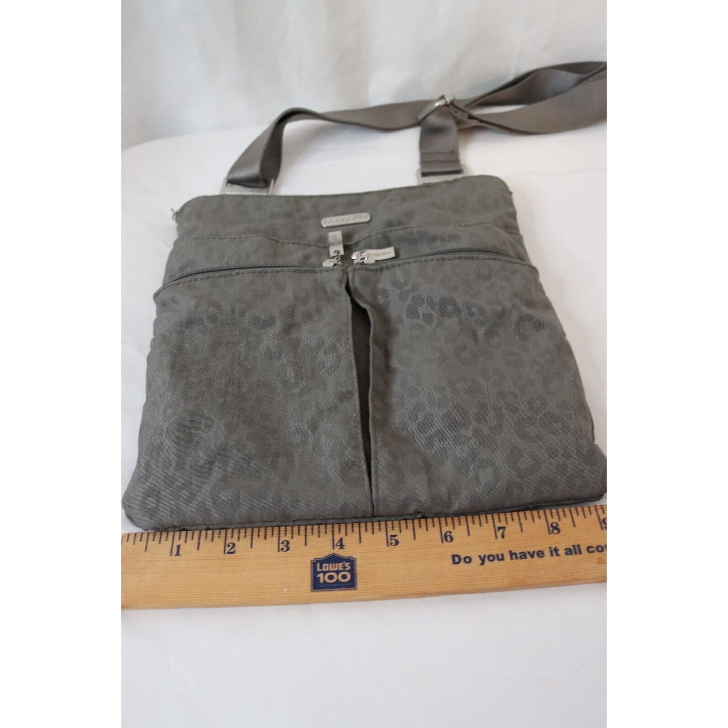 Baggalini Grey Leopard Crossbody Travel Bag Adjustable