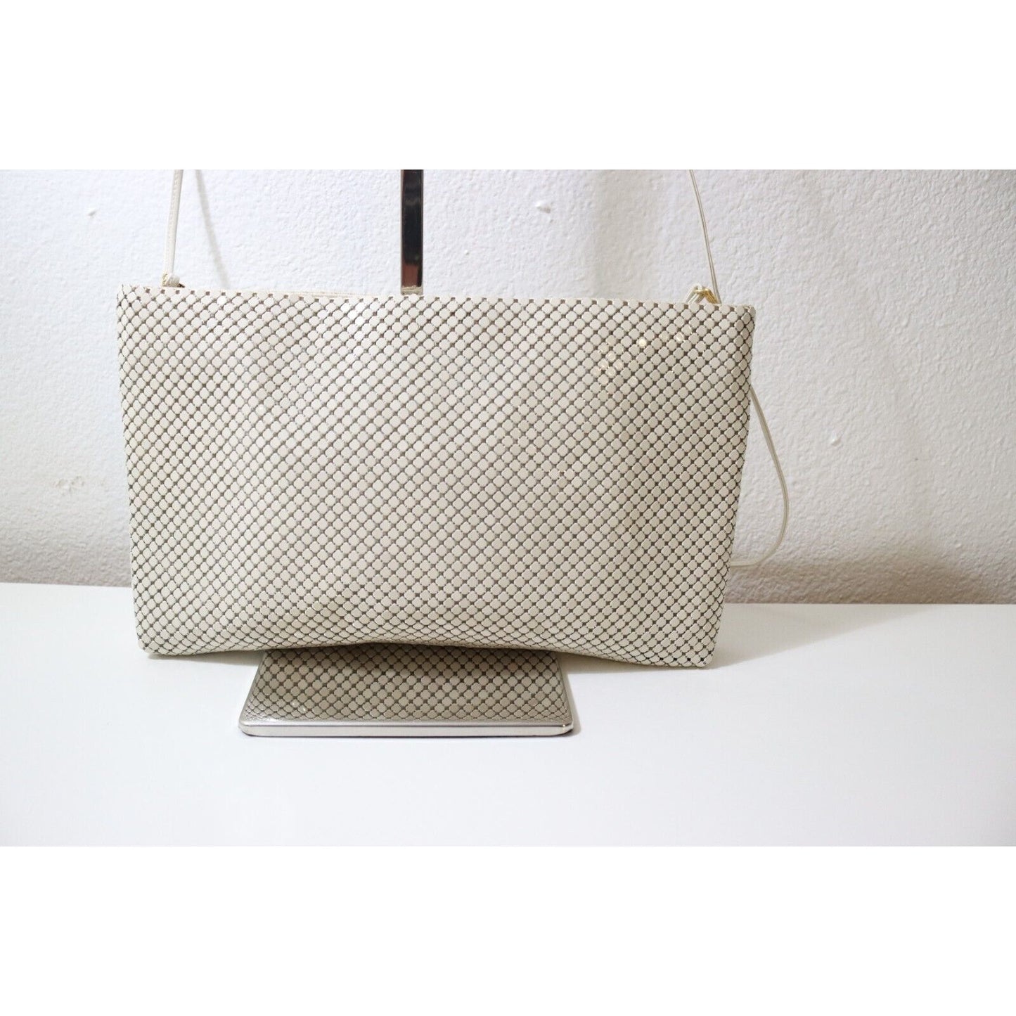 Vintage Whiting and Davis White Mesh Handbag