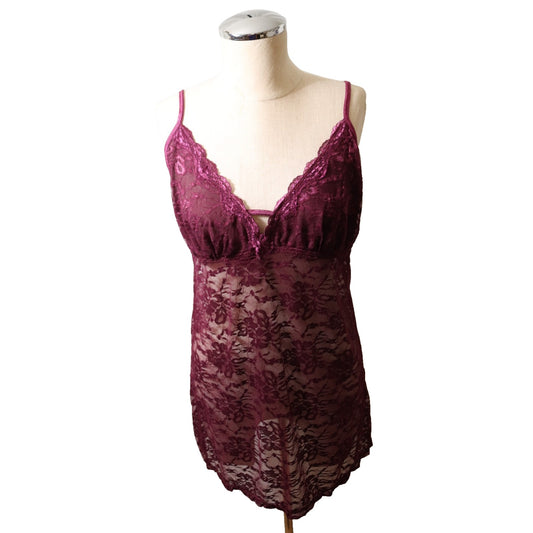 Uhnbranded Baby Doll Purple Lace Nightgown Size XL Nylon/Spandex
