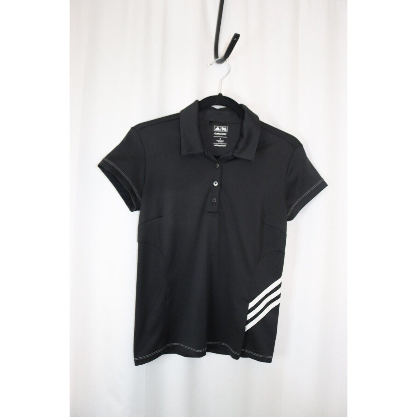 Adidas Golf Black Climacool Top Collard Size Small Short Sleeve