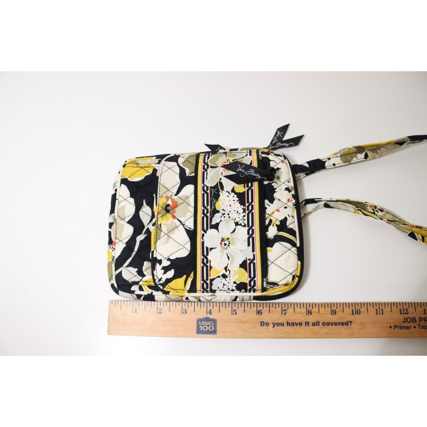 Vera Bradley Dogwood Crossbody Hipster Shoulder Bag Handbag Yellow Black White