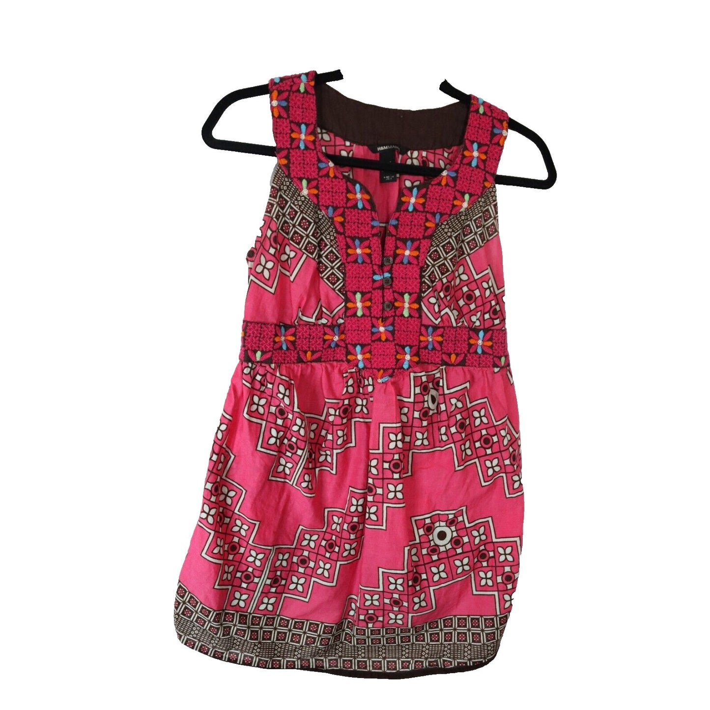 H&M Mama Maternity Pink Small Cotton Embroidery Sleeveless