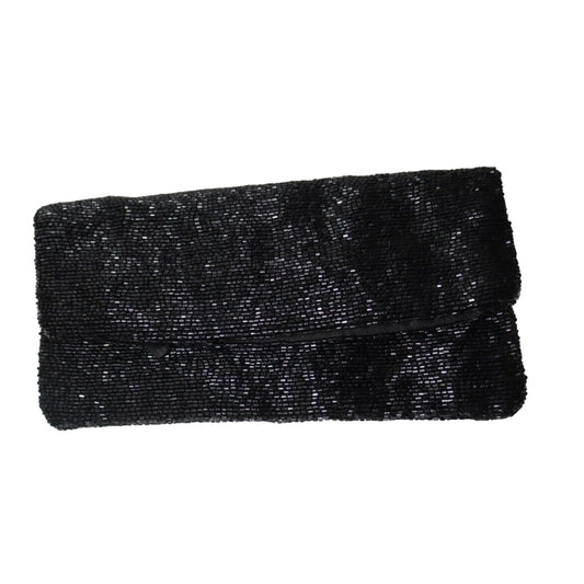 Loft Ann Taylor Black Beaded Clutch